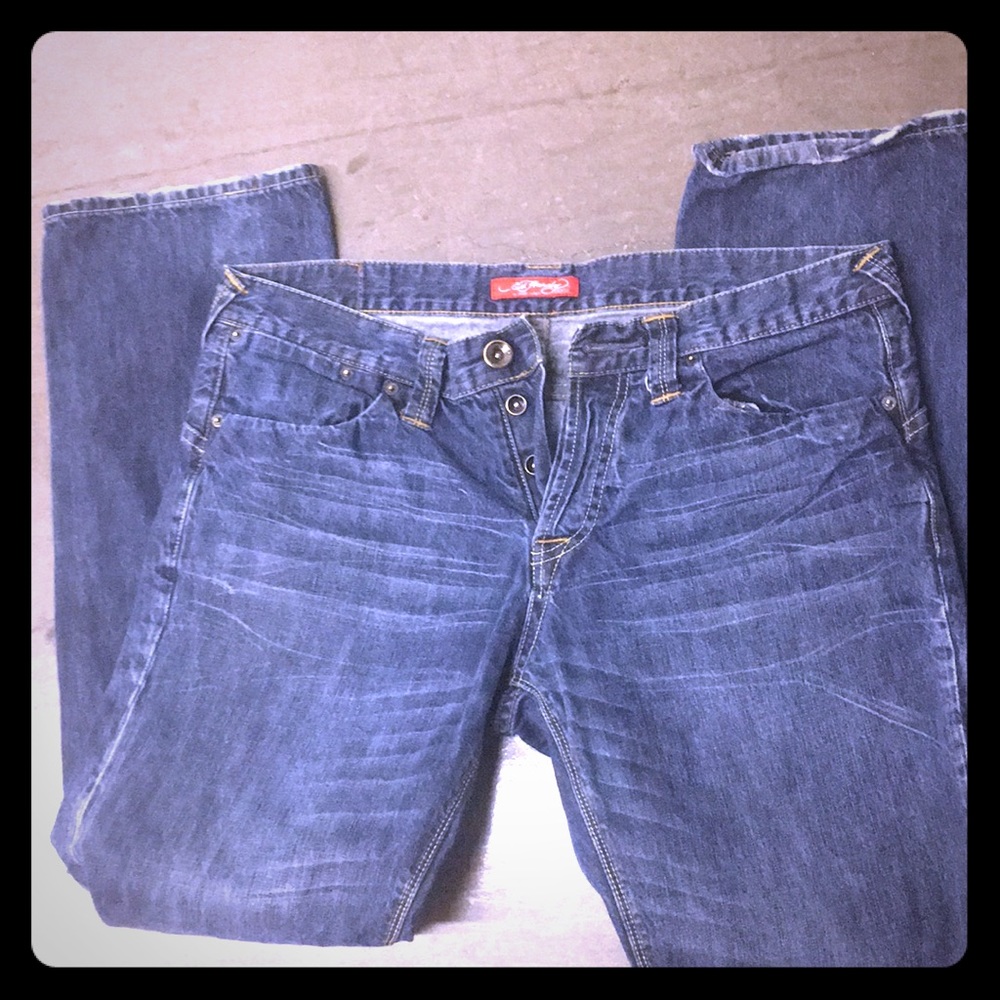 Ed Hardy Button Up Fly 34 x 32 Jeans
